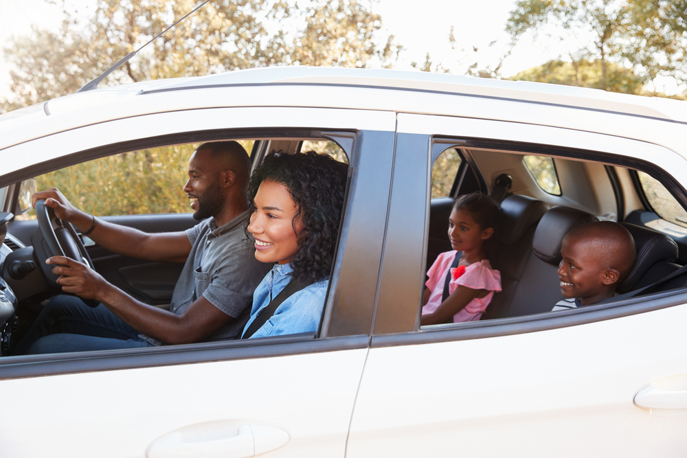 african american family in car